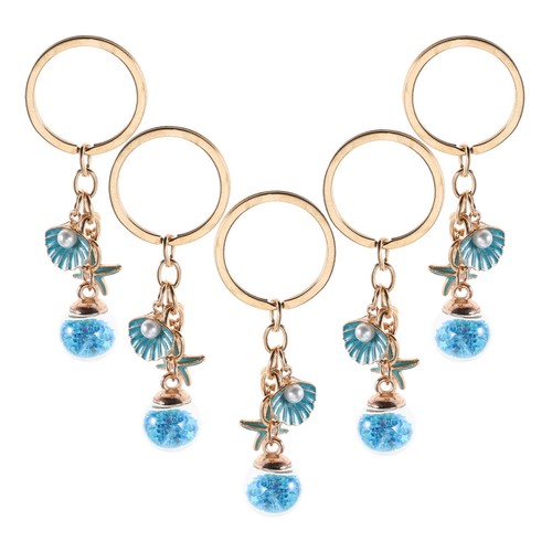 5pcs durable beach keychain - beach,