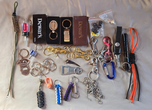 Lot assorted key chains - of,