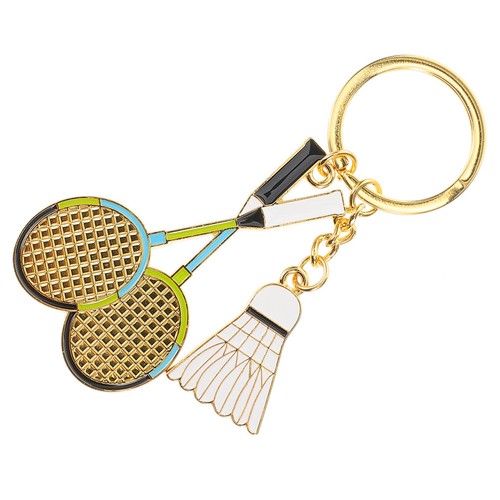 Metal badminton keychains - metal,
